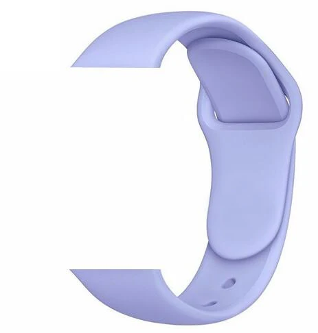 Мягкий силиконовый спортивный ремешок для Apple Watch серии 5 4 3 2 1 42 мм 38 мм 40 мм 44 мм браслет на запястье ремешок для iWatch - Цвет ремешка: lilac
