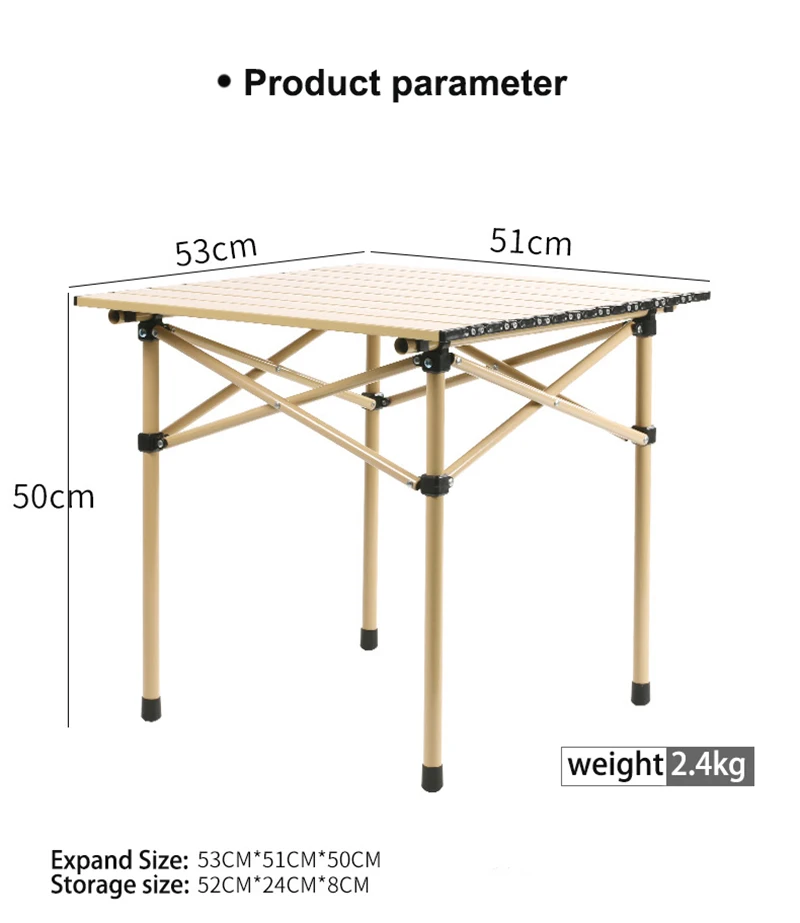 Egg roll Outdoor Folding Table Chair Camping set Aluminium Alloy BBQ Picnic Table Waterproof Durable Folding Table Desk