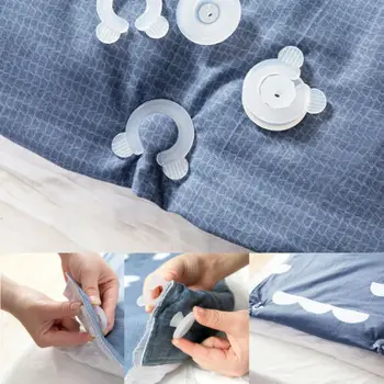 

4Pcs Useful Bed Duvet Cover Pegs Sheet Holder Snap Fix Clip Clamp Fastener Quilt Gripper Comforter Portable Blanket Sheet