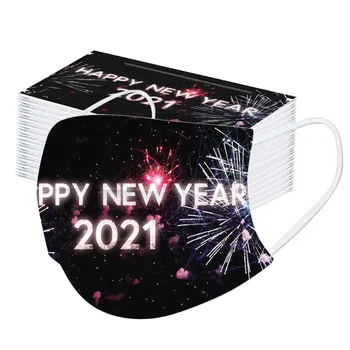 

50pc Adult's 2021 Letter Printed Mask Mondkapjes 3 Layer Ply Non-woven Mouth Masks Disposable Protective Face Masks Mascarillas
