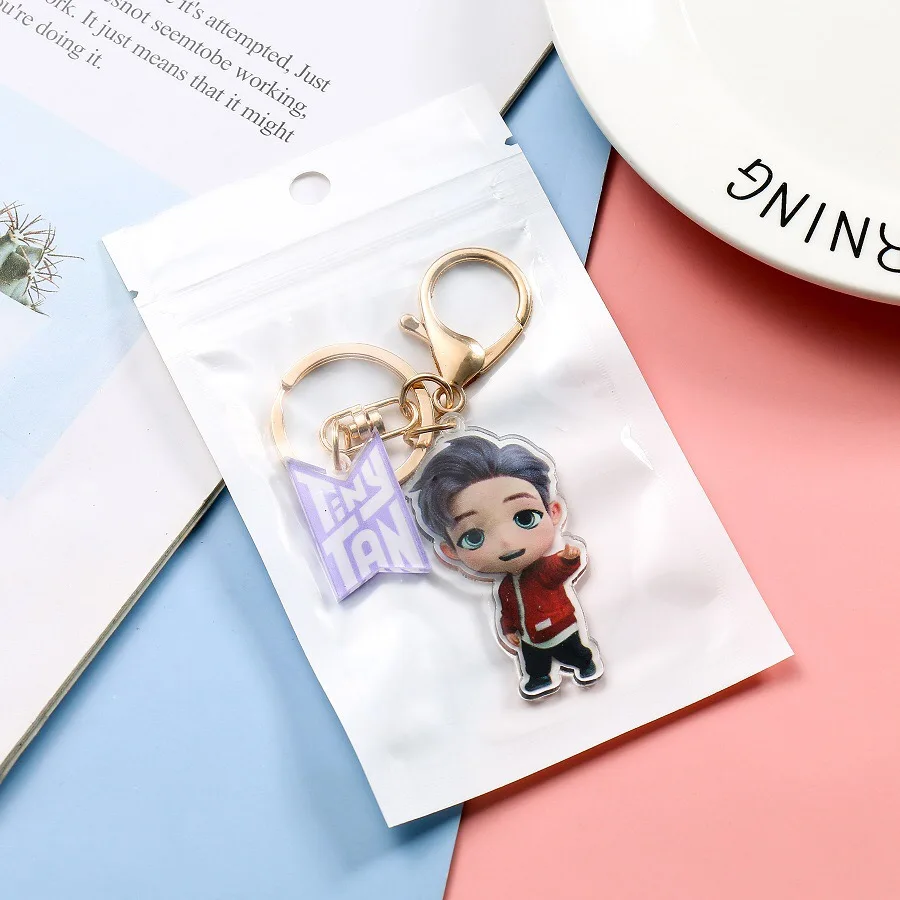 HQBTSCbulletproof youth group new cartoon acrylic keychain pendant with the same peripheral