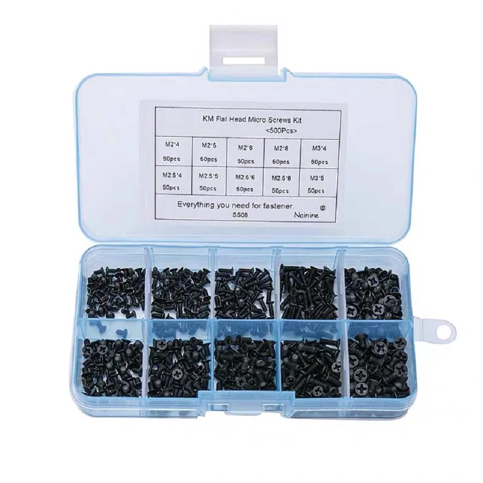 250Pcs/500Pcs M2 M2.5 M3 KM Screw Countersunk SSD Electronic Repair Screws Accessories For SONY DELL SAMSUNG IBM HP TOSHIBA SS08 |
