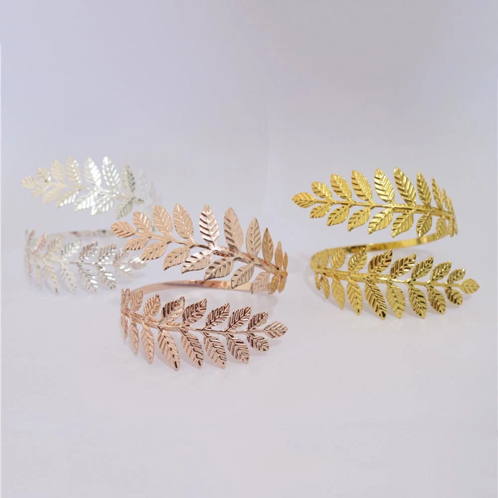Vintage Metal Greek Roman Laurel Leaf Bracelet Armband Upper Arm Cuff Armlet Festival Bridal Belly Dance Jewelry bangle bracelet laurel leaf bracelet