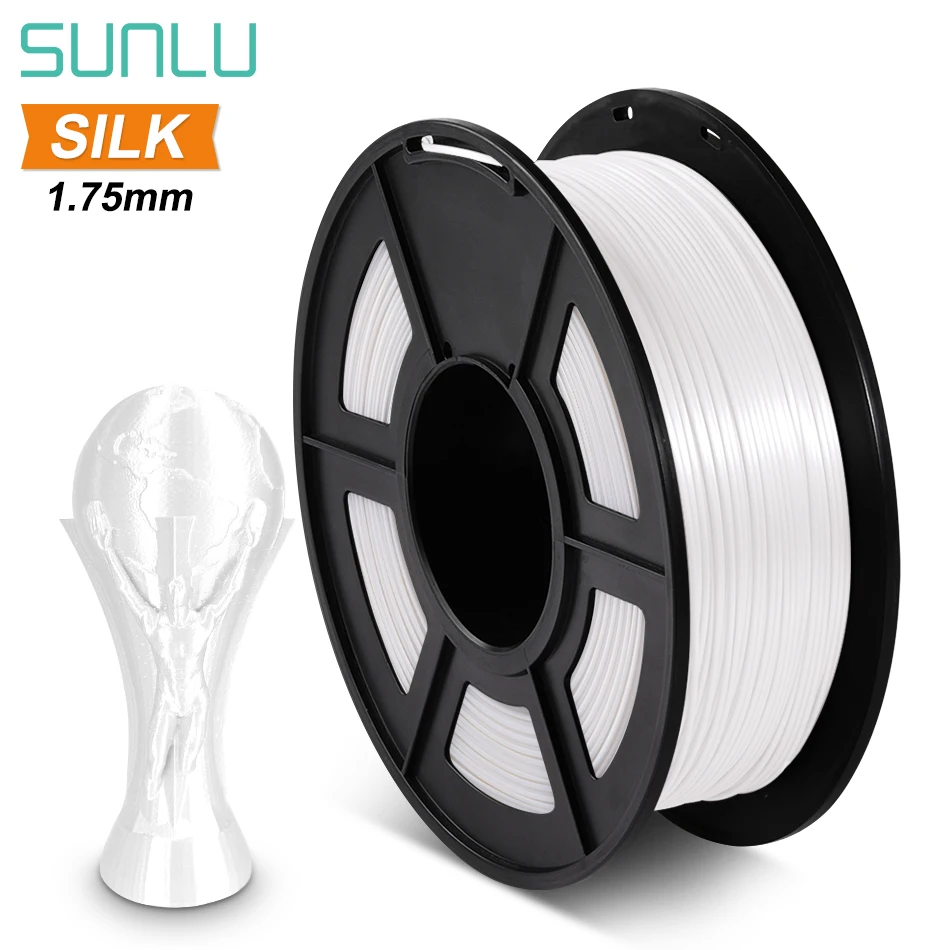 SUNLU-filamento de seda PLA, 1,75mm, 1kg, carrete de plástico, textura de seda PLA, filamento de impresora 3D, envío rápido