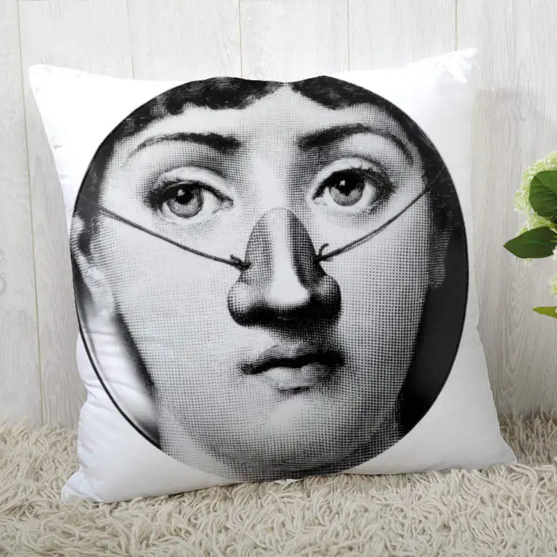 Наволочки на заказ Fornasetti-Famous-beauty-Mask-Face Art квадратная Наволочка на молнии наволочка 40*40 см, 45*45 см(одна сторона - Цвет: 3