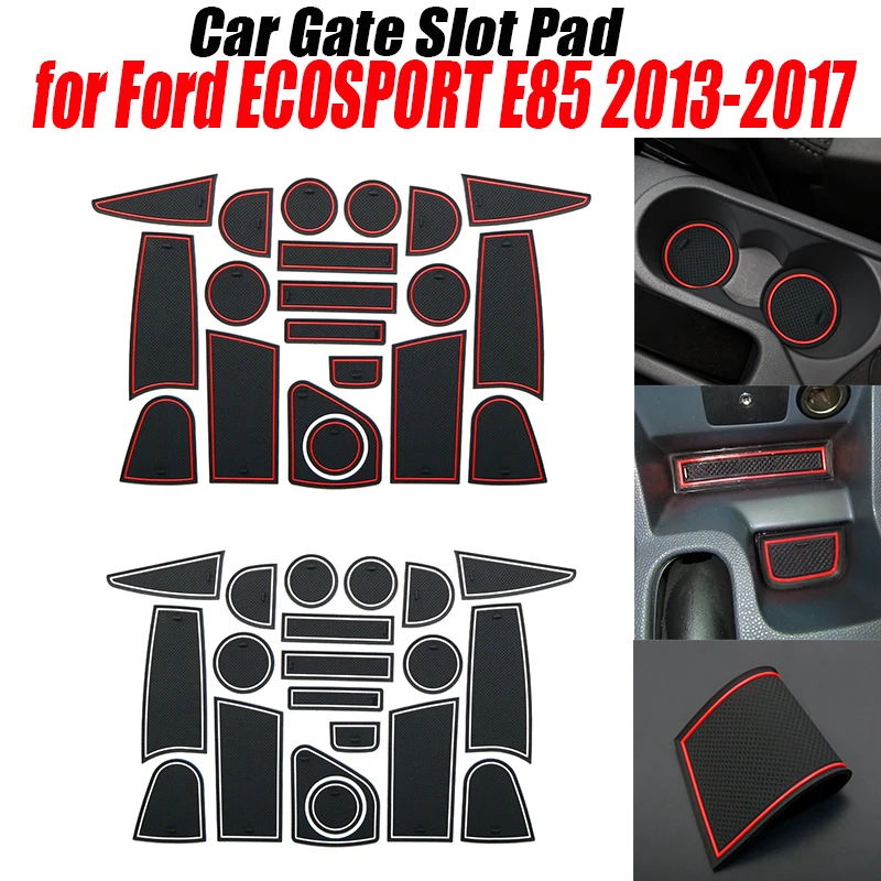 

20pcs/set Car Gate Slot Pad Car Door Groove Mat Interior Anti-Slip Cup Mats Car Door groove mat for Ford ECOSPORT E85 2013-2017