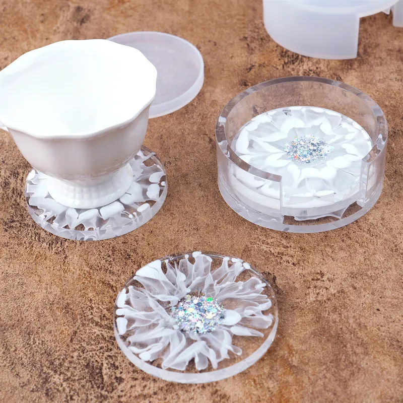 

DIY Crystal Epoxy Resin Mold Round Rectangle Square Coaster Cup Mat Storage Box Mirror Silicone Mold Jewelry Making Table Decor