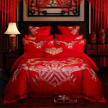 

2019 4/6Pcs/Set Duvet Cover Set Wedding Bedding Sets with square pillowcase Queen/King Size