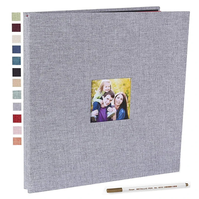 

16 Inch linen Cover Albums Handmade Loose Leaf Pasted Photo Album Personalized Baby Lovers DIY Wedding Memorial Photo Album