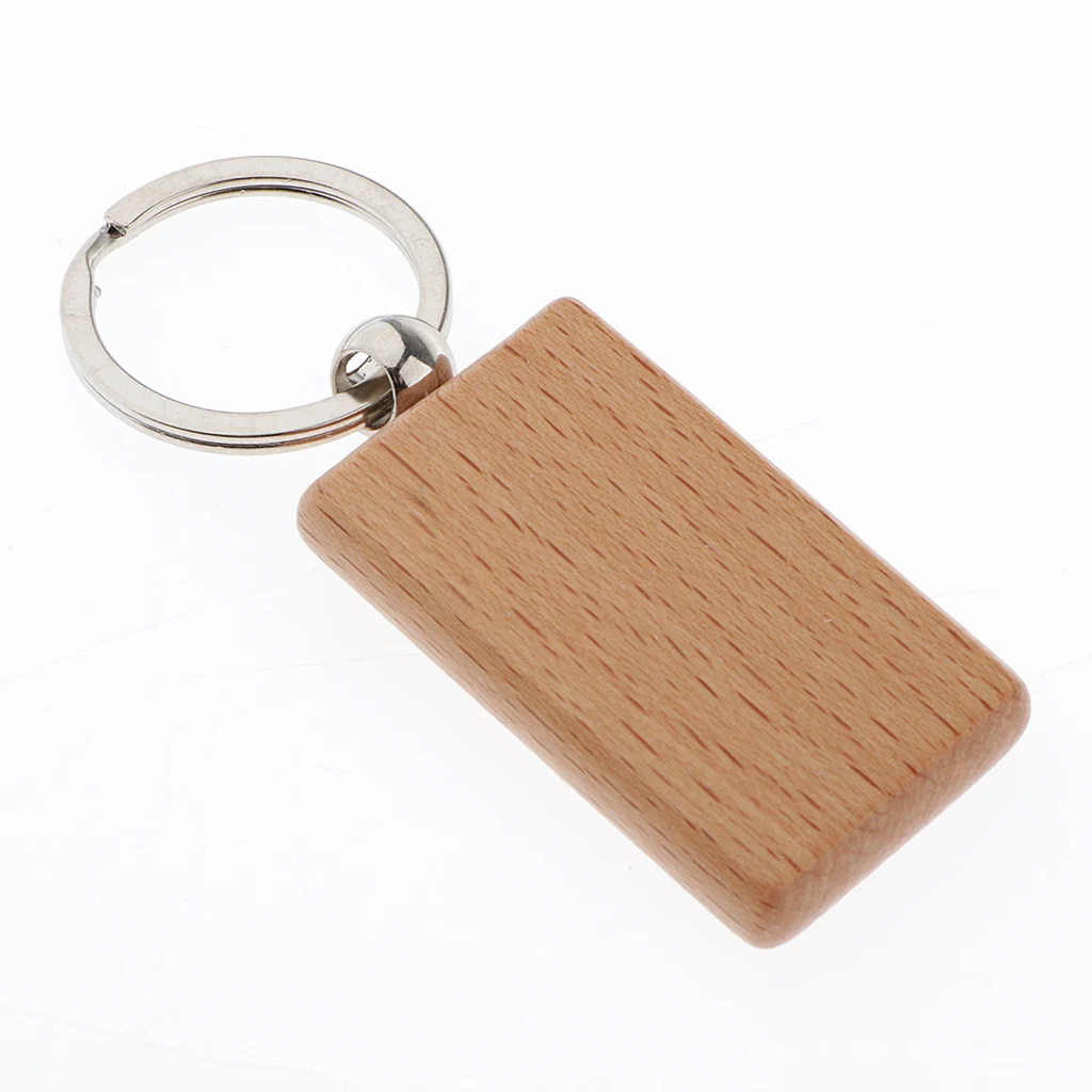 5 Blank Wooden Key Chain Diy Wood Keychain Rings Key Tags Jewelry Findings Craft