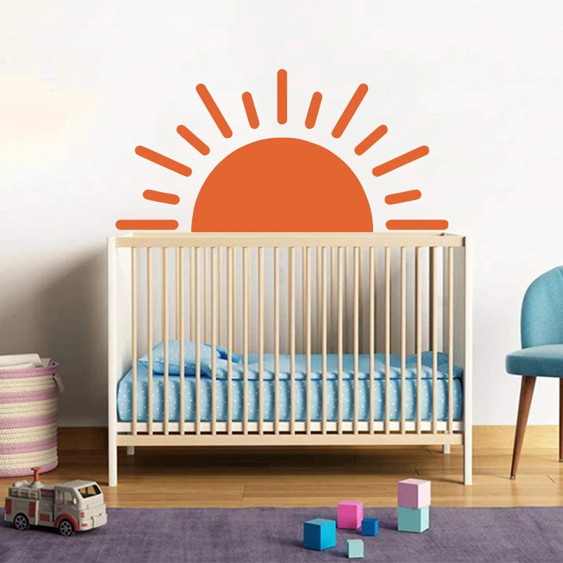 

Large Boho Half Sun Sky Wall Sticker Decal Headbed Bedroom Sofa Sun Planet Space Living Room Kids Room Nursery Decor