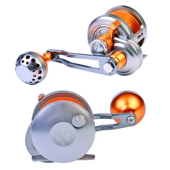 

Trolling Fishing Reel 6.0:1 Gear Ratio 12 Bearing 16KG Max Drag Right Hand CNC Machined Casting Wheel For Sea Boat Jigging