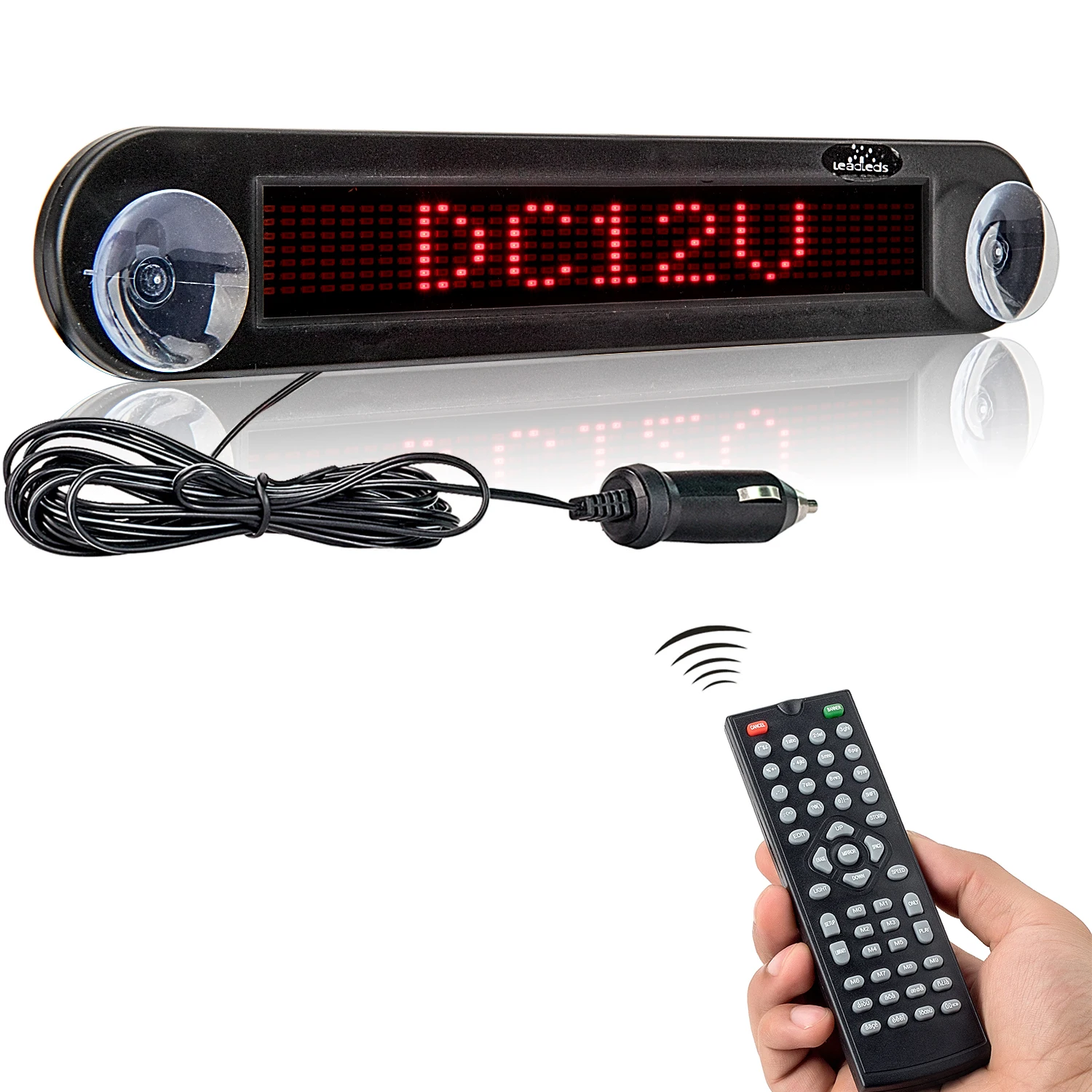 12V Car LED Advertising Sign Programmable Message Scrolling Display Board with Remote Red / BlueText