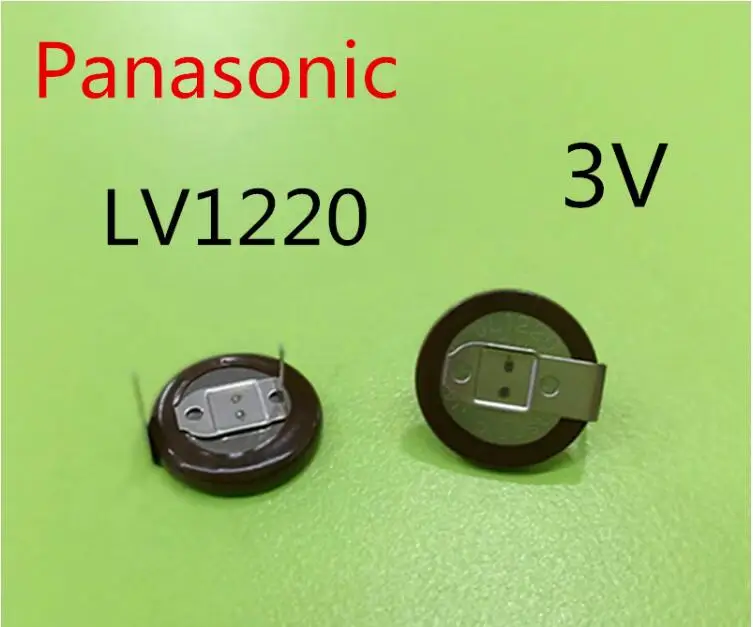 

2pcs/lot Panasonic VL1220/HFN 3V 18mah Lithium Battery with welding foot 180 degrees Rechargeable Button Batteries Cell VL1220