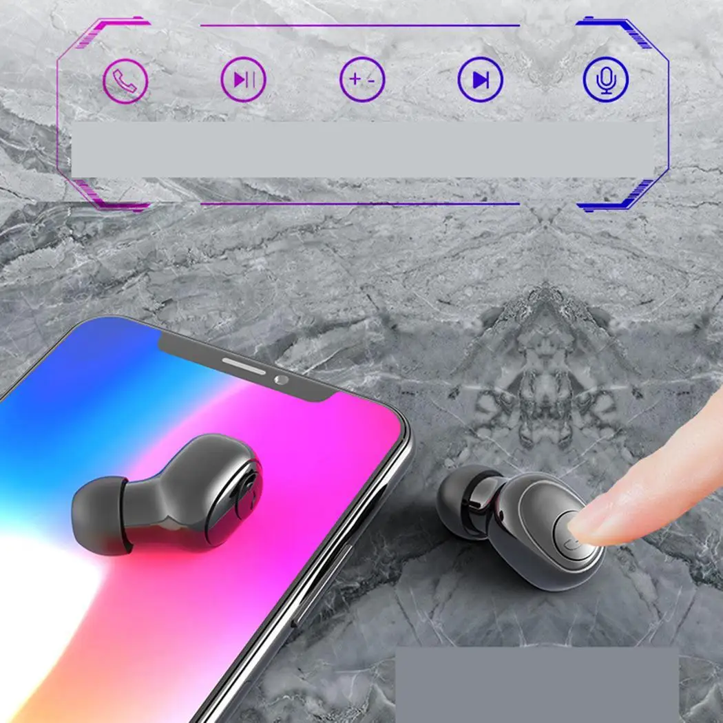 TWS Bluetooth наушники IPX6 Водонепроницаемый микрофон Спортивная гарнитура с зарядным устройством в ухо бинауральные стерео беспроводные наушники