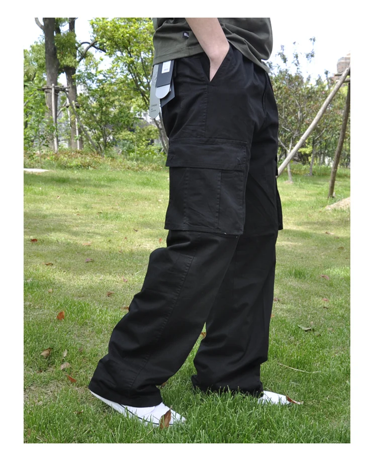 Large Size summer Men Cargo Pants Cotton Pocket Big size 8XL 9XL 3XL Summer Autumn Loose army green Casual Safari Style Pants 5