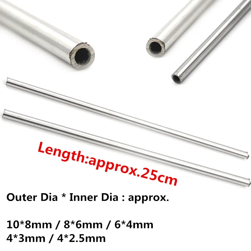 Caliente 250mm 304 sin costura tubo capilar de acero inoxidable 10mm 8mm / 8mm 6mm / 4mm 3mm / 6mm 4mm / 4mm 2,5mm