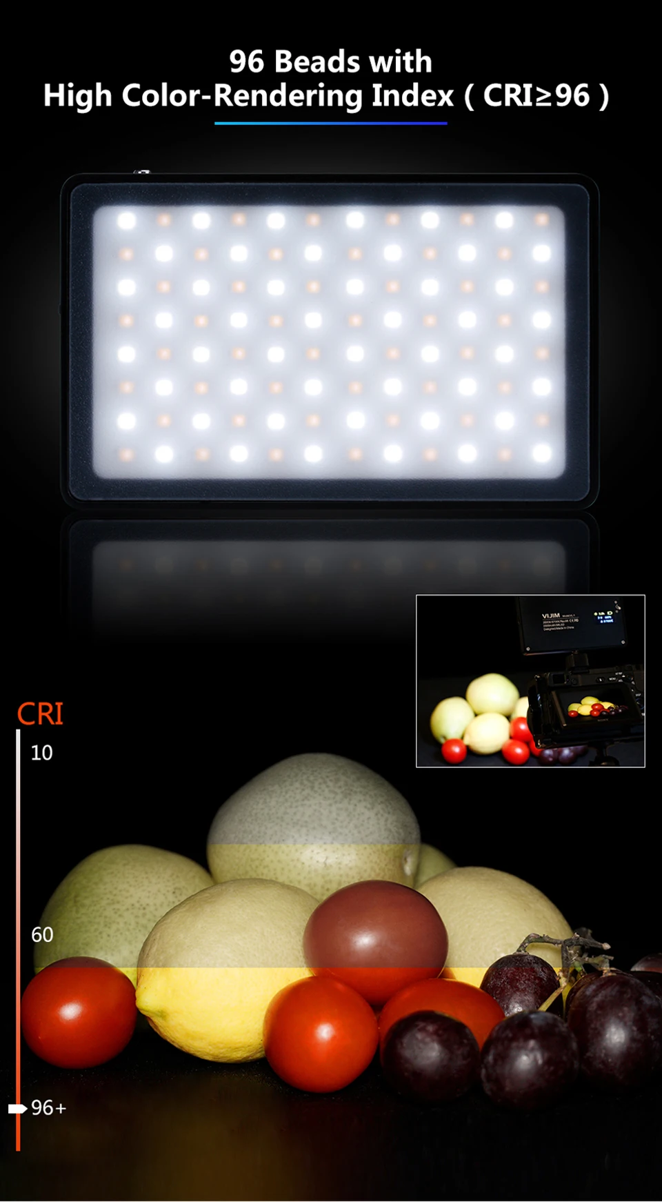 VIJIM VL-2/VL-1 Светодиодная панель видео свет 2500 K-8500 K полноцветная портативная лампа освещения фотографии с портом type-C