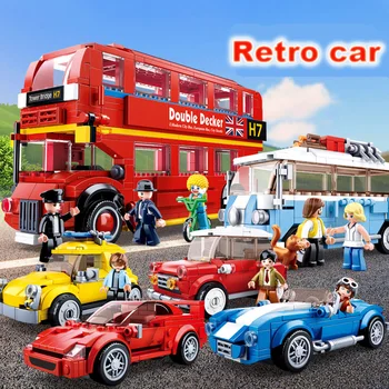 

Sluban London School Bus City Set UK Double-decker Building Blocks Racing Car Model Bricks for Kids boys Toys