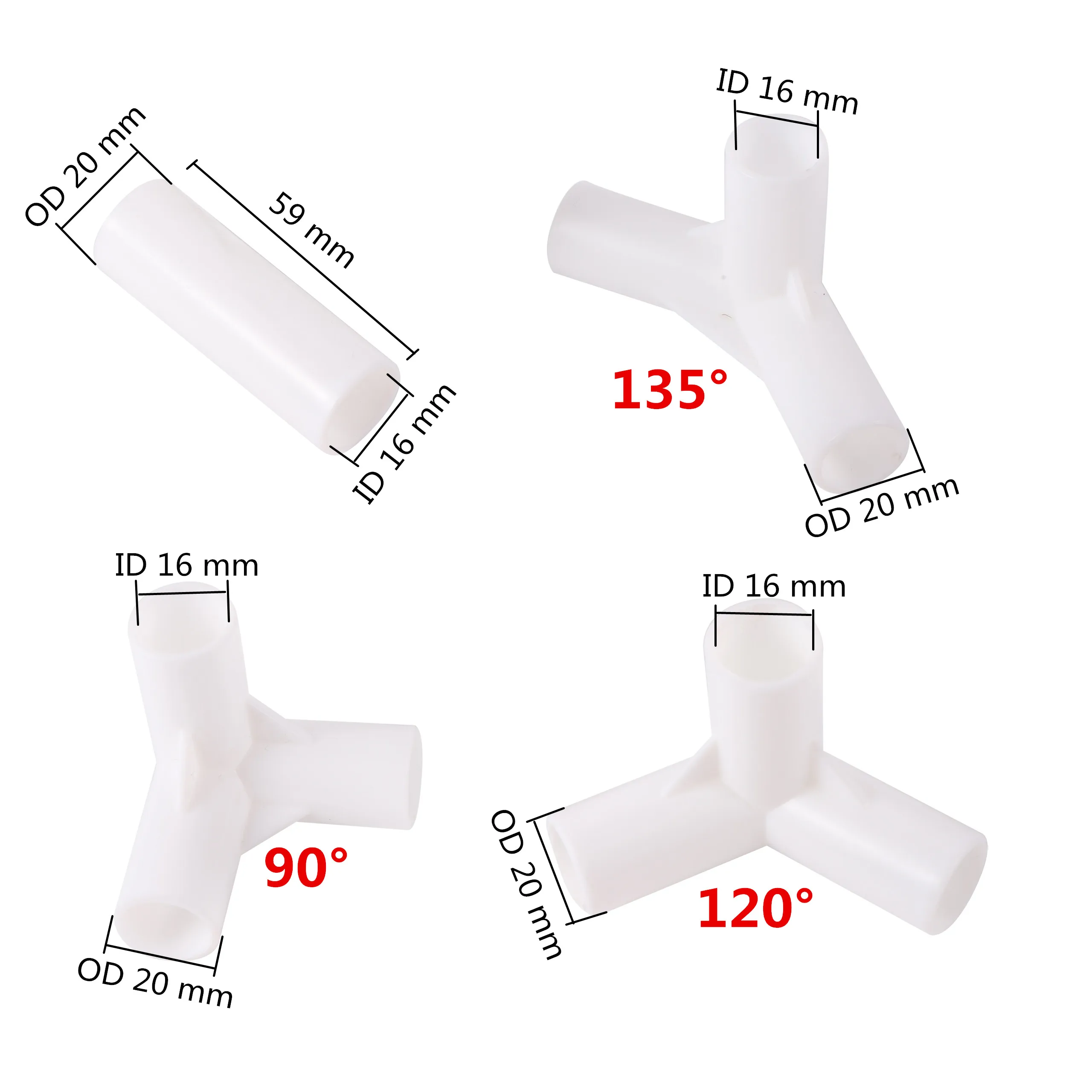 8 Ft Pvc Pipe16mm Pvc Pipe Fittings - 100pcs Straight/elbow/tee Connectors  For Diy Tent