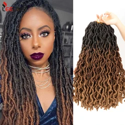 Leeons Nu Locs Curly Crochet Braiding Hair Top Selling Ombre Soft Goddess Faux Locs Sythetic Extension African Hair For Women