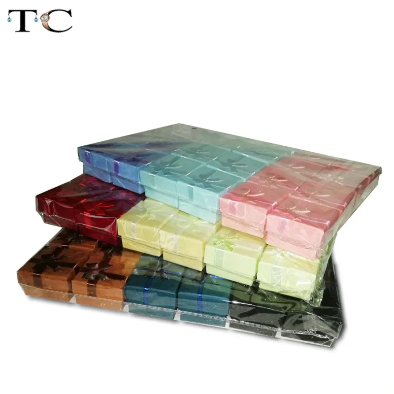 48pcs/lot Assorted Jewelry Gifts Boxes for Jewelry Display 4*4*3cm Assorted Colors Ring Box Small Gift Boxes