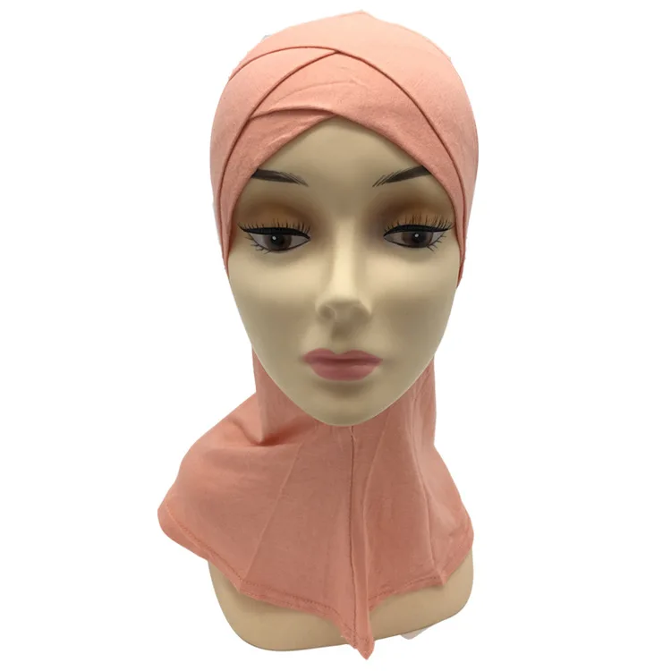 

Retail two layers Double crossover muslim Cotton ninja underscarf