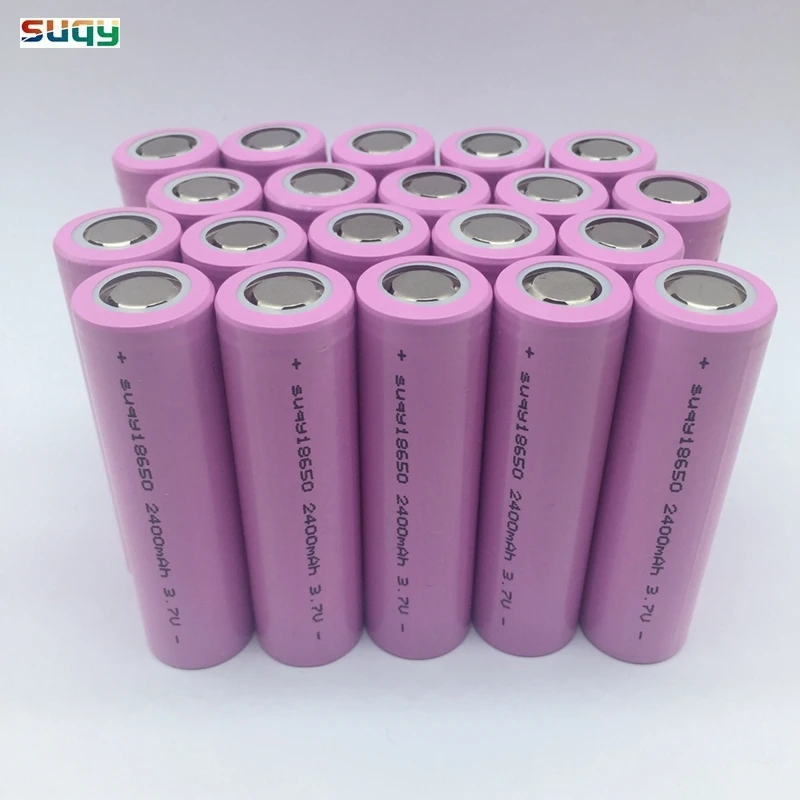 Suqy, 20 шт./лот, новинка, Оригинальная батарея 18650, 3,7 в, 2400 мА/ч, inr18650, аккумулятор, аккумуляторная батарея для внешнего аккумулятора
