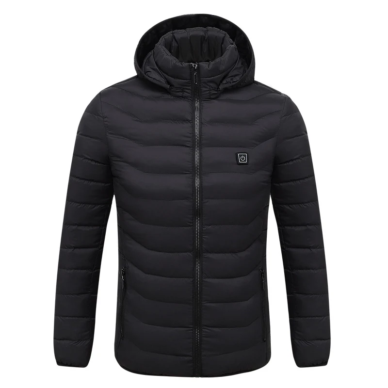 

Men Winter Heated outdoor Jacket USB Electric Battery Long Sleeves Heating Hooded Jacket Warm winter Thermal Clothing