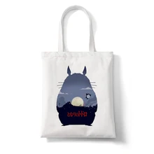 

Totoro Studio Ghibli Miyazaki Hayao Shopper Bag Anime Bags Cartoon Print Shopping Bags Eco Canvas Tote Bag Pacakge Beach HandBag