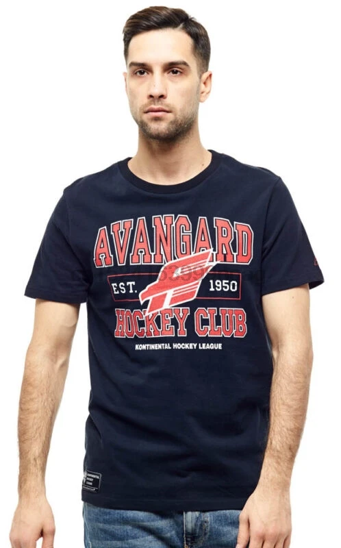 HC Avangard Omsk KHL русская Хоккейная Футболка Черная | Мужская одежда