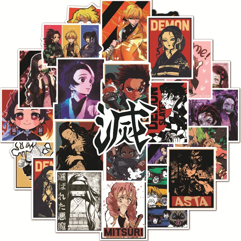 100 шт. аниме демон Slayer Kimetsu No Yaiba стикер водонепроницаемый ПВХ скейтборд багаж