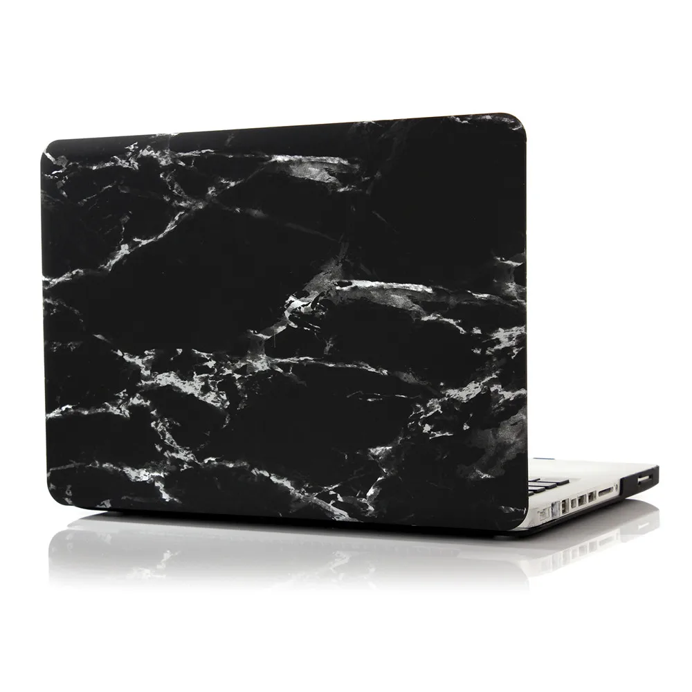 A1278 A1286 мраморная печать серии чехол для ноутбука Macbook Pro 13," 15,4" Профессиональный Защитный чехол оболочка 2008-2012 - Цвет: Черный
