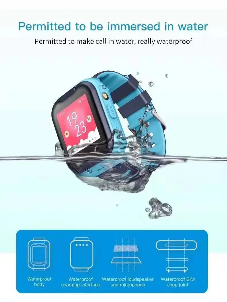 A36E 4G Child Smart Watch IP67 Waterproof GPS WIFI LBS Video Voice Call Remote Monitor Pedometer Colock for Students Kids Baby