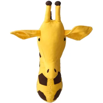 

3D Animal Head Wall Cute Stuffed Wall Hanging Toys Kids Room Animal Wall Sculptures--Giraffe