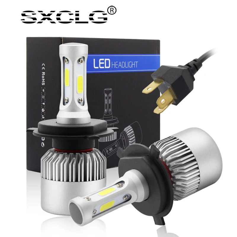 Светодиодный налобный фонарь SXCLG S2 COB H1 H3 H7 H11 H27 HB3 HB4 H4 HB5 HB1 H13 40 Вт 5000LM 12 В 24 2 шт.