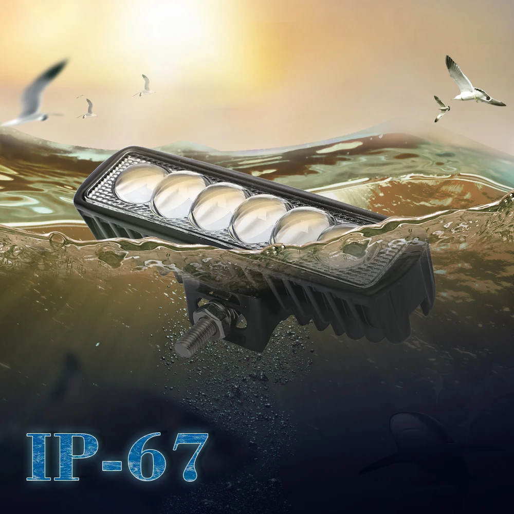 Nlpearl 2x6 ''18 Вт Светодиодный светильник/рабочий светильник 8D объектив точечный светодиодный рабочий светильник для внедорожников, джипов, грузовиков, лодок, внедорожников, квадроциклов