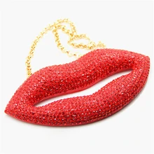 YD& YDBZ новая сексуальная подвеска в форме губ ожерелье для женщин хип-хоп ювелирный аксессуар hyperbole большой рот Золотая цепь со стразами длинное ожерелье