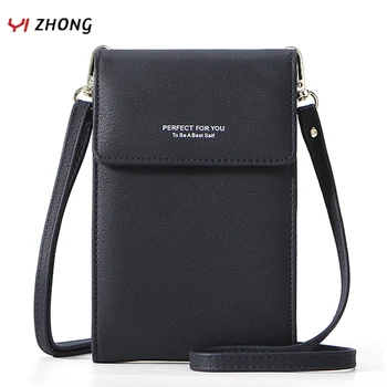

YIZHONG Leather Multifunction Cell Phone Pocket Shoulder Bag Luxury Small Card Crossbody Bags for Women Clutch Messenger Bag
