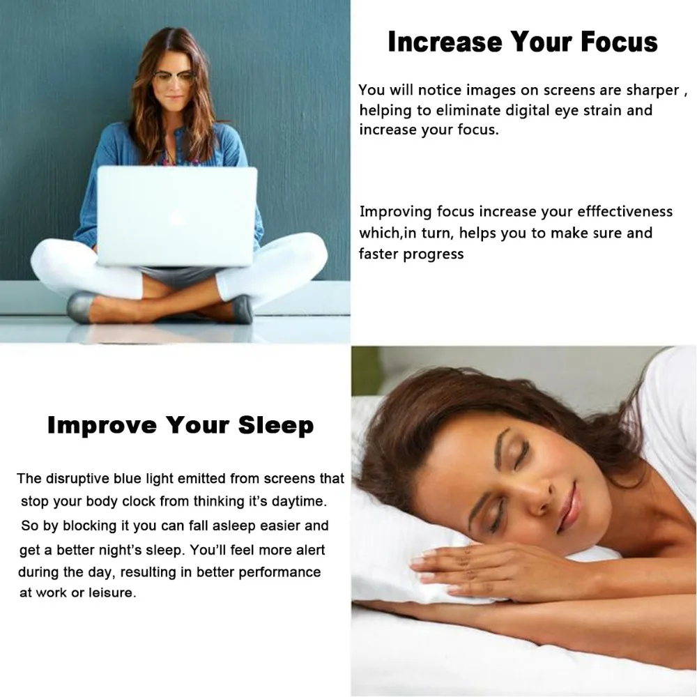 Anti Blue Light Glasses Women Men Computer Gaming Goggle UV400 Protect Eyes Block Blue Rays Reduce Eye Strain Improve Your Sleep