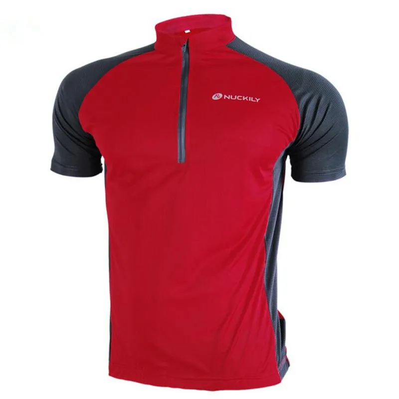 H054 red Летние мужские велосипедные Трикотажные изделия с коротким рукавом мужская велосипедная рубашка Спортивная одежда pro Быстросохнущий полиэстер верхняя одежда на молнии Велоспорт Джерси - Цвет: H054 red