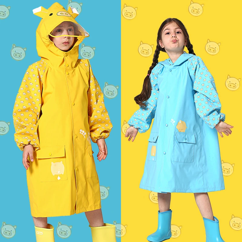 Chubasquero dibujos para Poncho de lluvia amarillo, chaqueta Impermeable para niños, Przeciwdeszczowe Dla Dzieci, equipo de lluvia Y5Y|Impermeables| - AliExpress