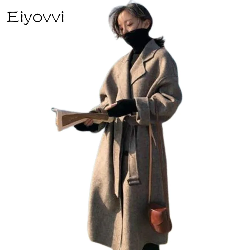 2020 зимнее длинное популярное шерстяное пальто для женщин с поясом Manteau Femme Hiver Dames