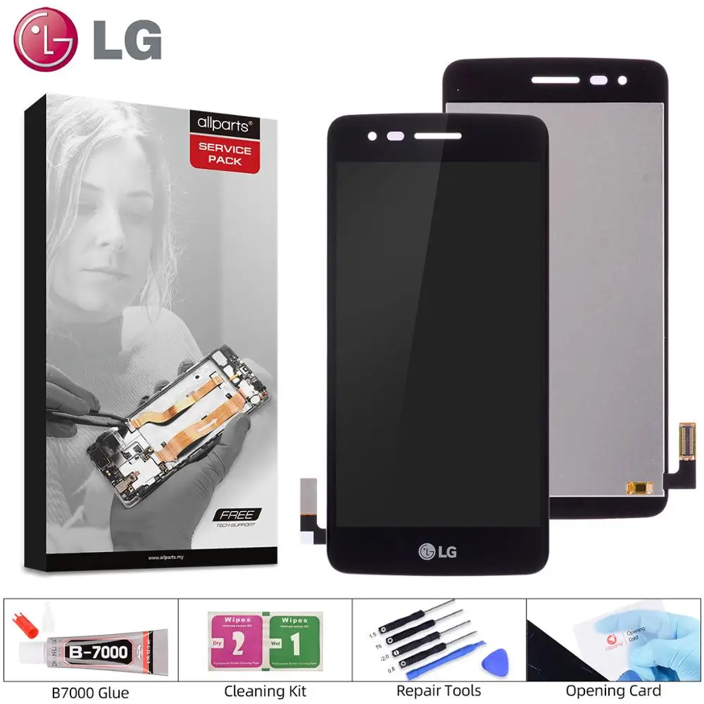 Дисплей для LG K8 US215 M200N в сборе с тачскрином на рамке черный белый