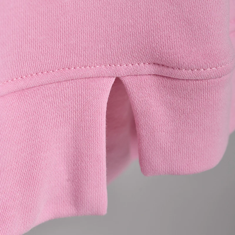 R2725 Arts and art reduce age cartoon printing soft pink loose round collar short hoodie female autumn and winter