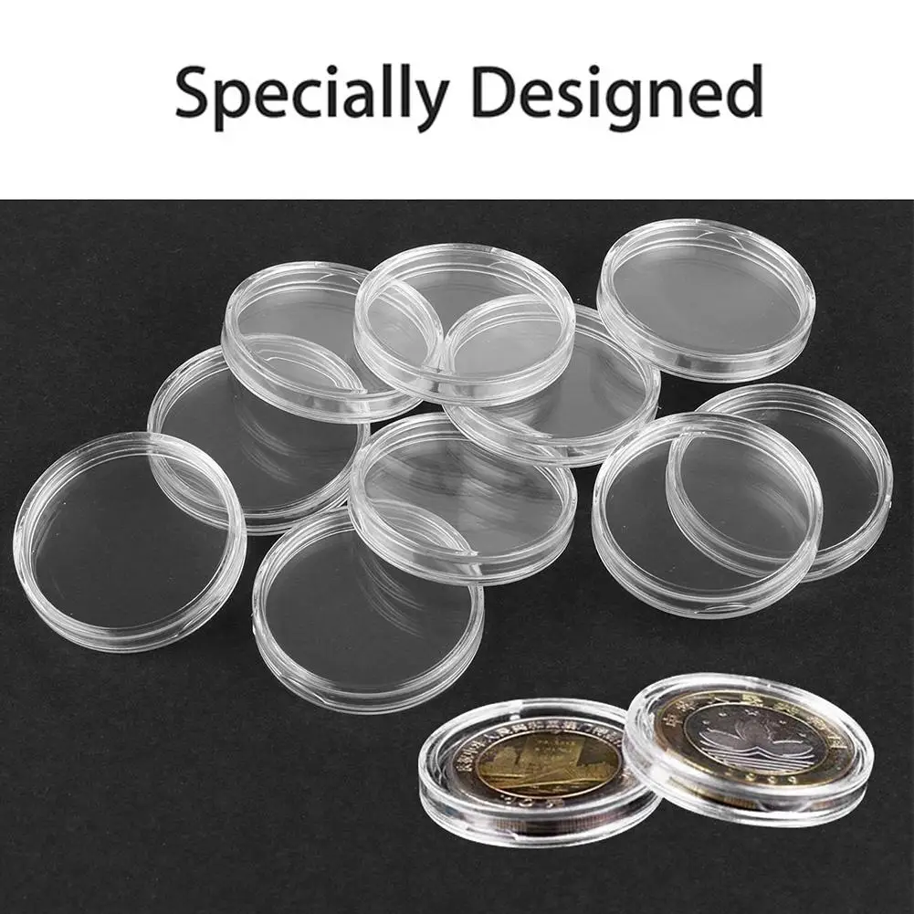 100 шт. пластиковый держатель для монет 22 мм контейнер капсул с ящиком хранения и