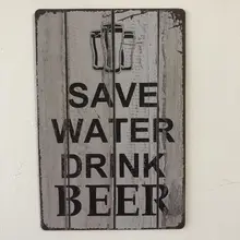 [Luckyaboy] водная выпивка, пивная доска, винтажные металлические жестяные знаки, домашний бар паб гараж, Декор, тарелки, мужская пещера, наклейка на стену