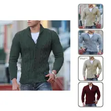 

Sweater Knitted Warm Buttons Turn Down Collar Winter Sweater Coat Sweater Coat for Work