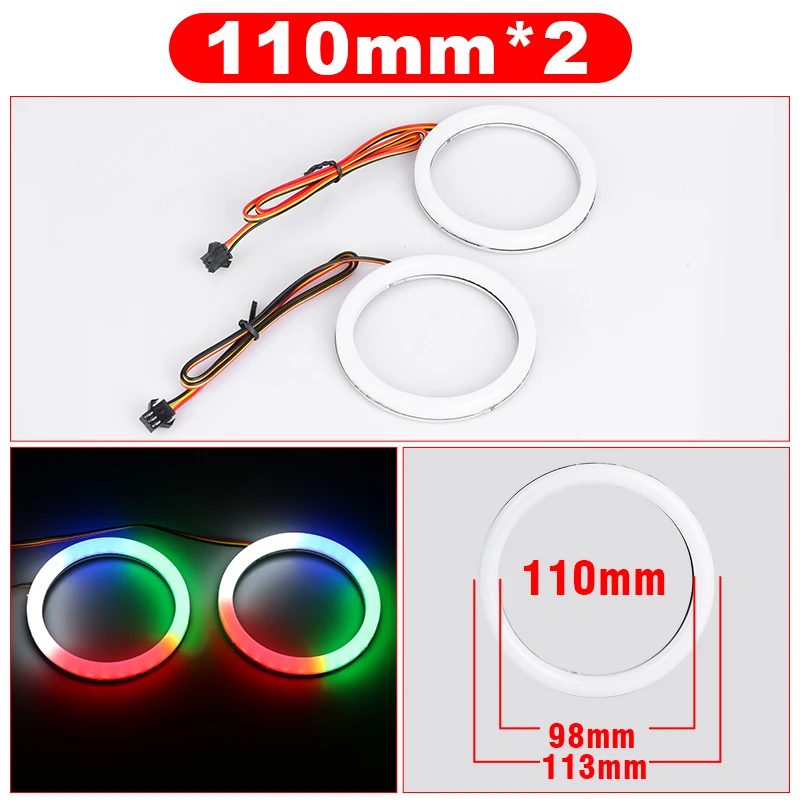 Engel Augen Led-tagfahrlicht Für Autos RGB Sequentielle LED Halo Ringe  Bluetooth Baumwolle Licht Dynamische Lampe Auto Zubehör Tuning 90mm