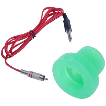 

1set RCA Jack Plug Adaptor Clip Cord & 100Pcs Silicone Tattoo Needle Machine Grommets Nipples Green Color Pin Eye Pad